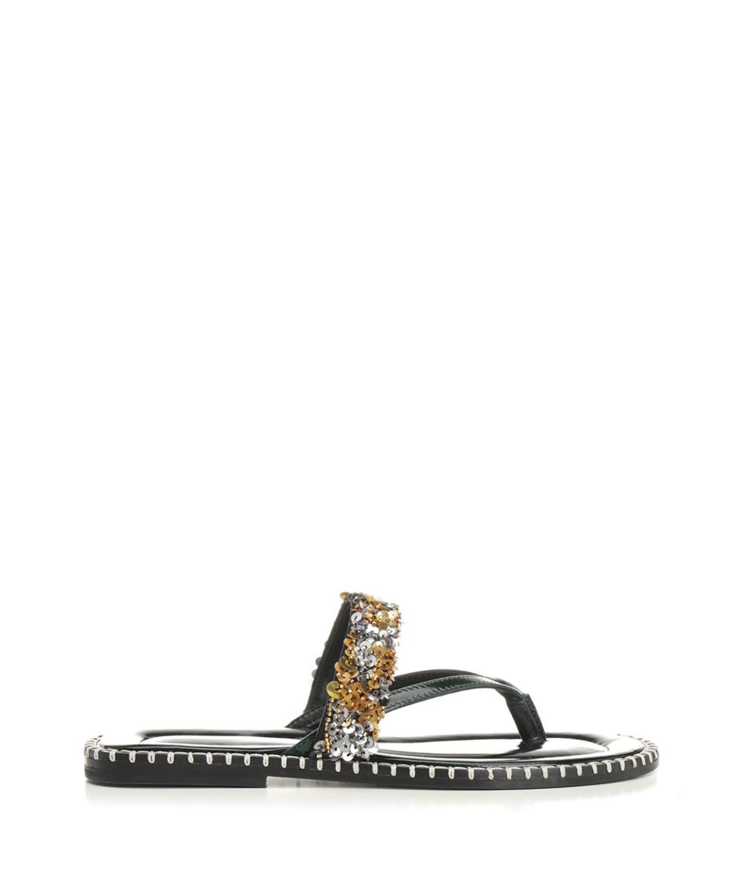 DRIES VAN NOTEN Черные кожаные сандалии, фото 1