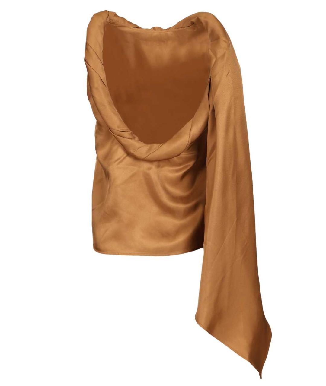 LOULOU STUDIO Коричневая шелковая блузы, фото 2