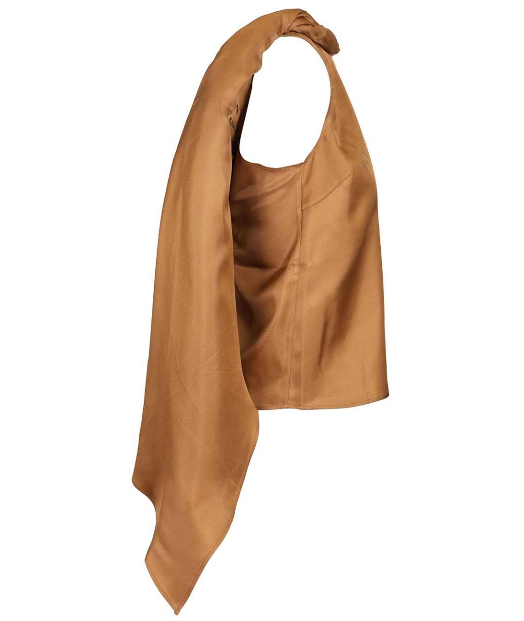 LOULOU STUDIO Коричневая шелковая блузы, фото 3