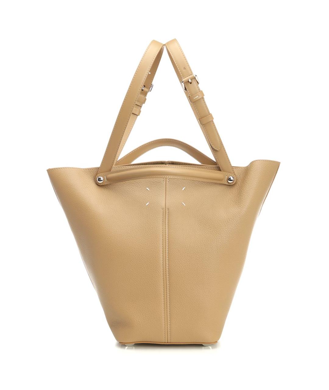 MAISON MARGIELA Бежевая кожаная сумка тоут, фото 1