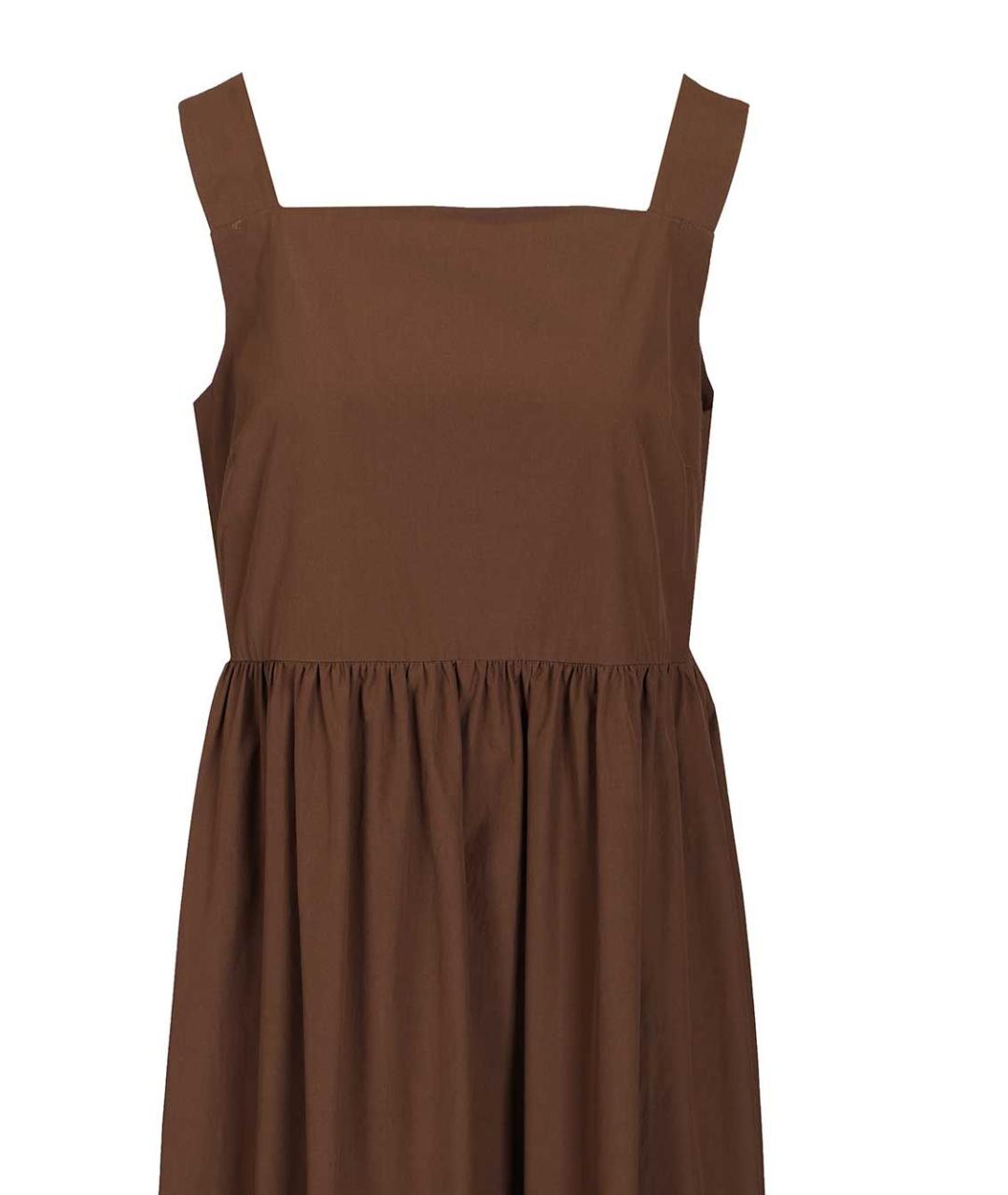 WEEKEND MAX MARA Коричневое хлопковое повседневное платье, фото 4