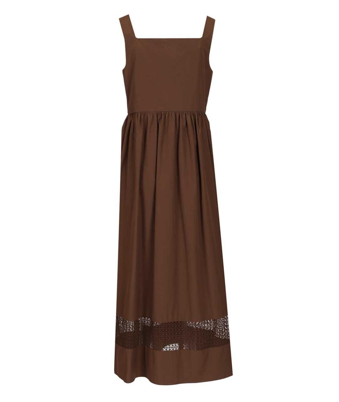 WEEKEND MAX MARA Коричневое хлопковое повседневное платье, фото 2