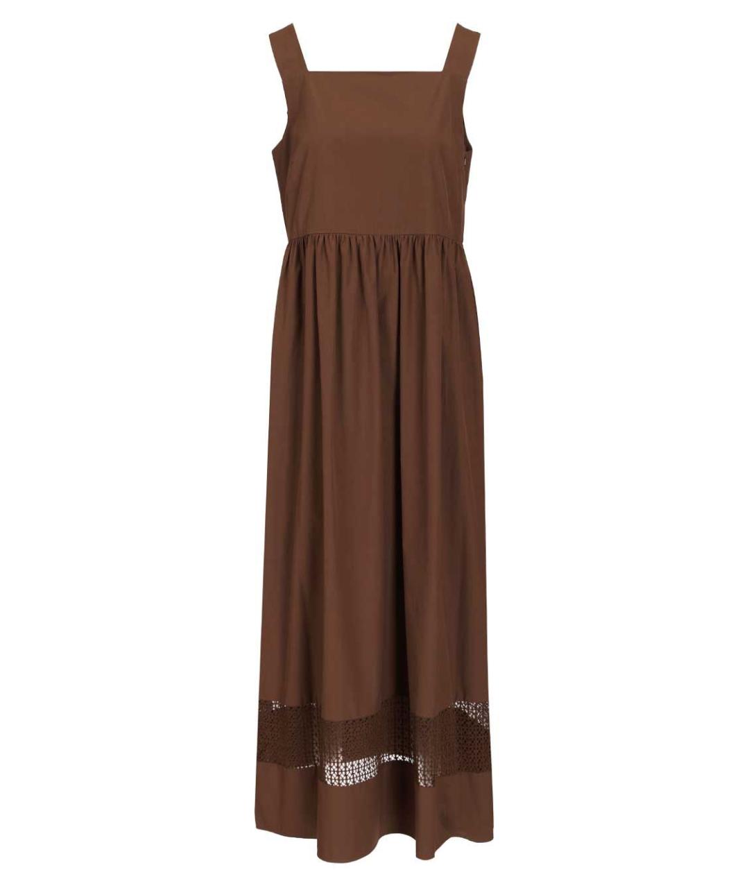 WEEKEND MAX MARA Коричневое хлопковое повседневное платье, фото 1