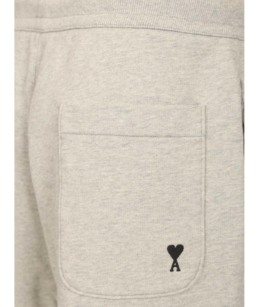 Ami Paris Серые хлопко-эластановые шорты, фото 4