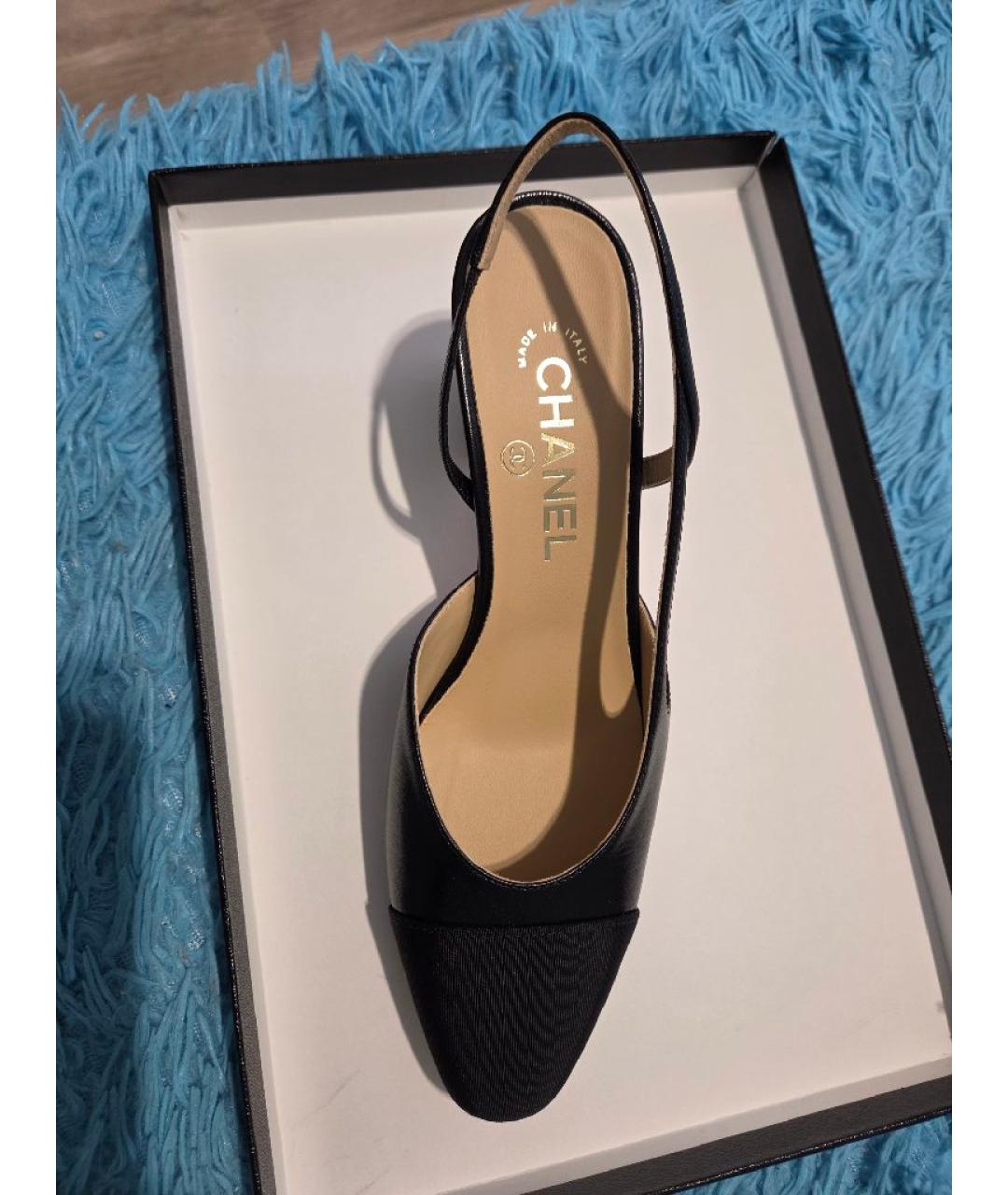 CHANEL Черные кожаные туфли, фото 6