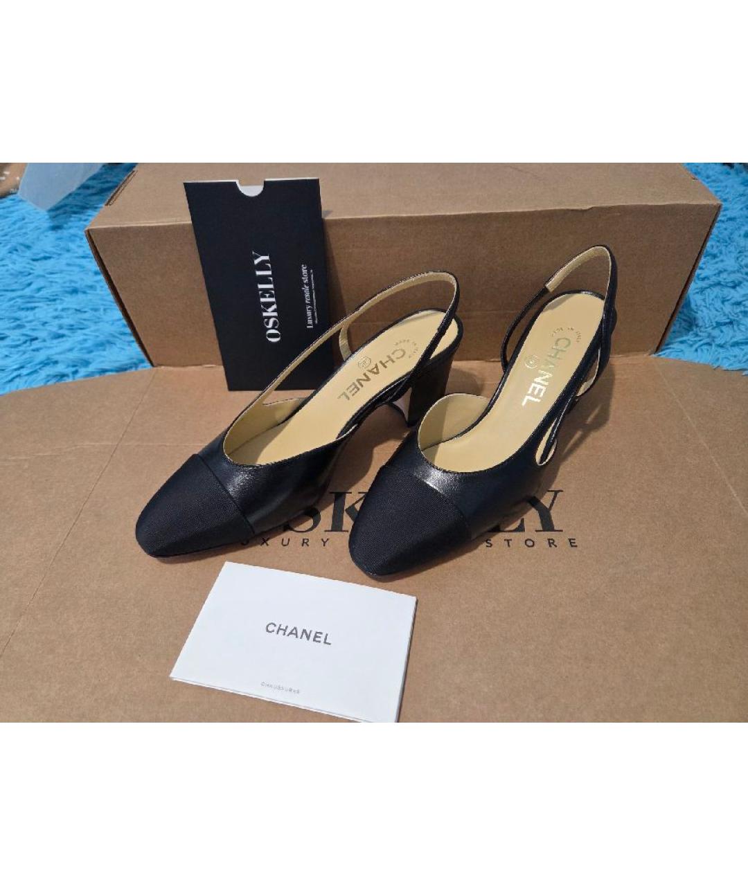 CHANEL Черные кожаные туфли, фото 2