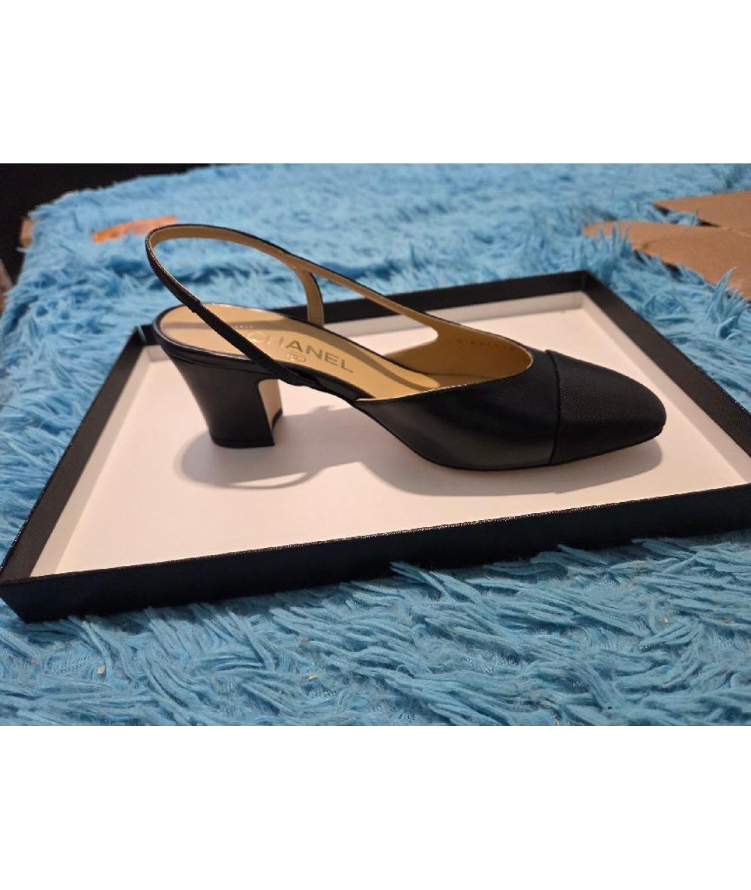 CHANEL Черные кожаные туфли, фото 4