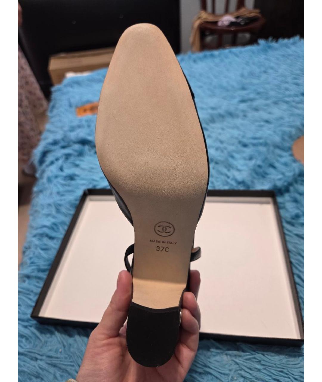 CHANEL Черные кожаные туфли, фото 7