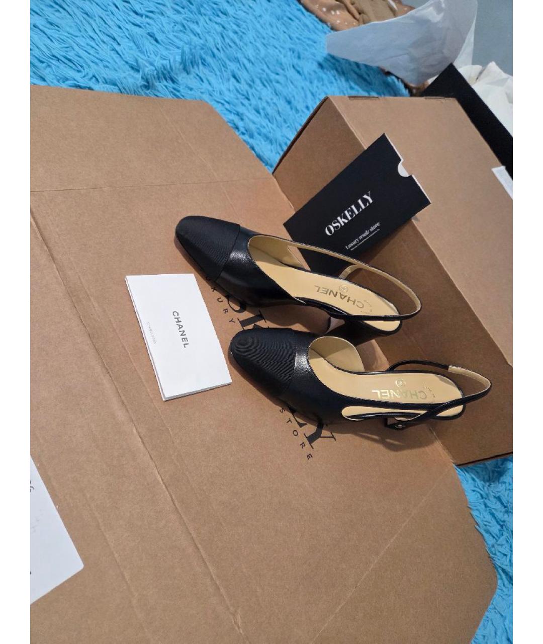 CHANEL Черные кожаные туфли, фото 3