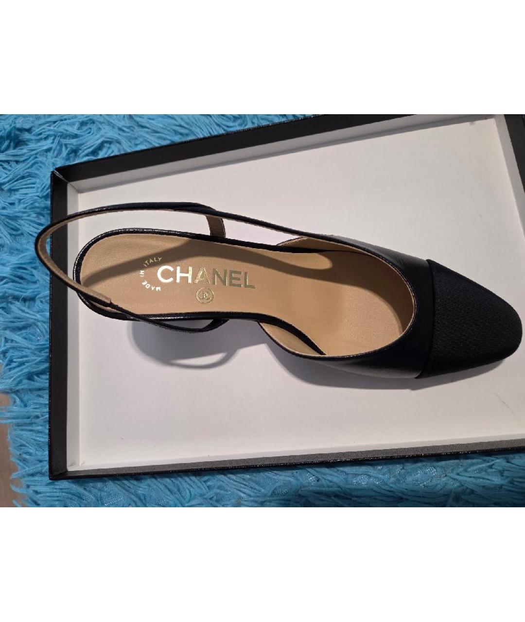 CHANEL Черные кожаные туфли, фото 5