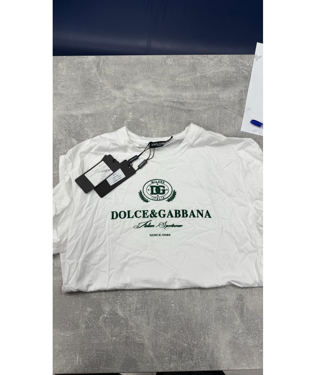 DOLCE&GABBANA Белая хлопковая футболка, фото 2