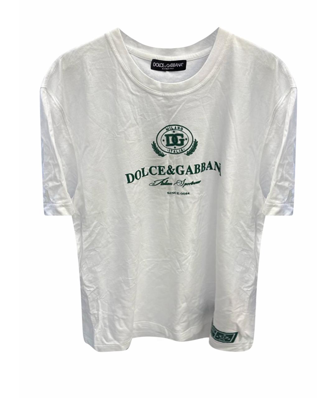 DOLCE&GABBANA Белая хлопковая футболка, фото 1