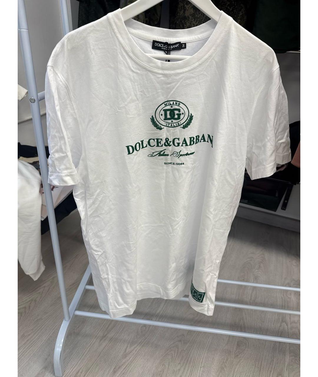 DOLCE&GABBANA Белая хлопковая футболка, фото 5