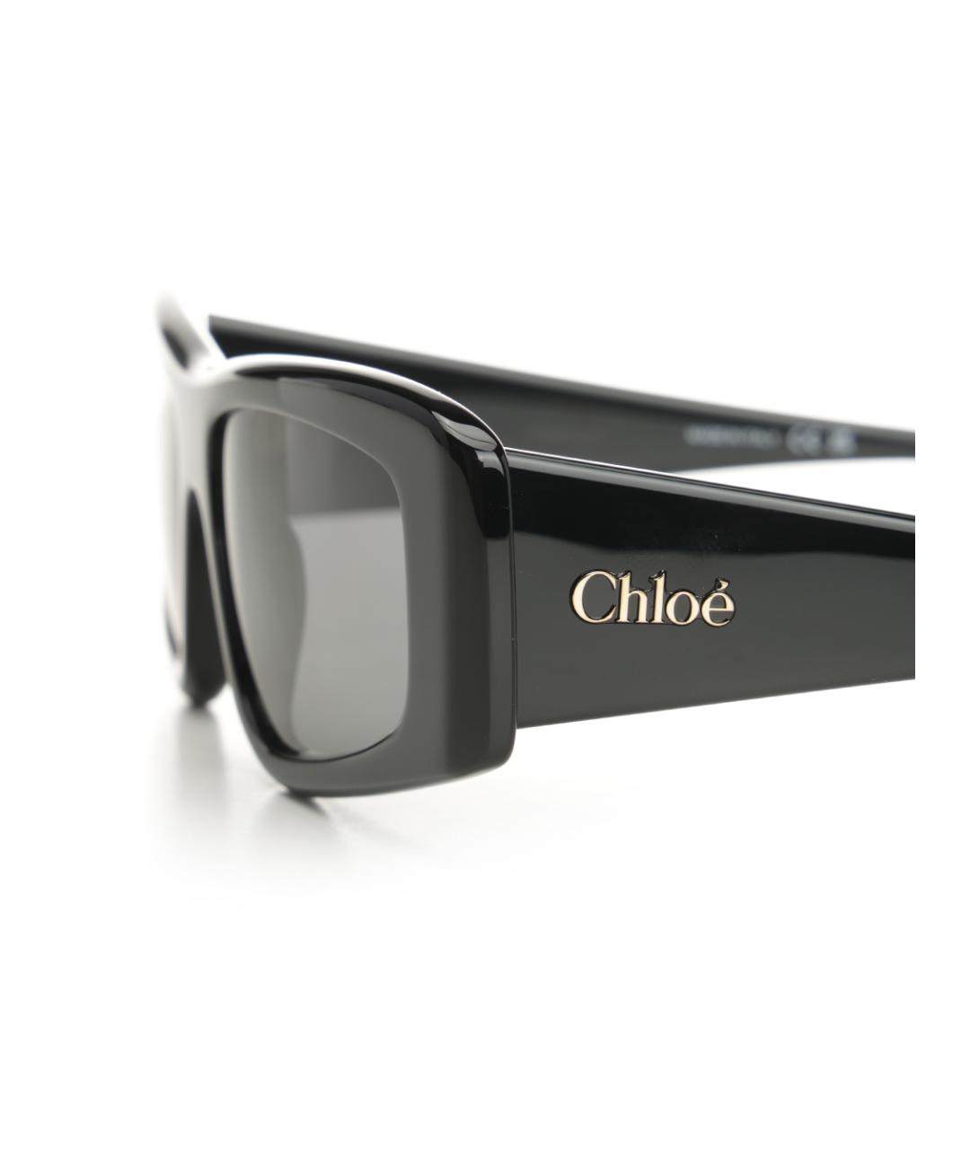 CHLOE Черные пластиковые солнцезащитные очки, фото 3