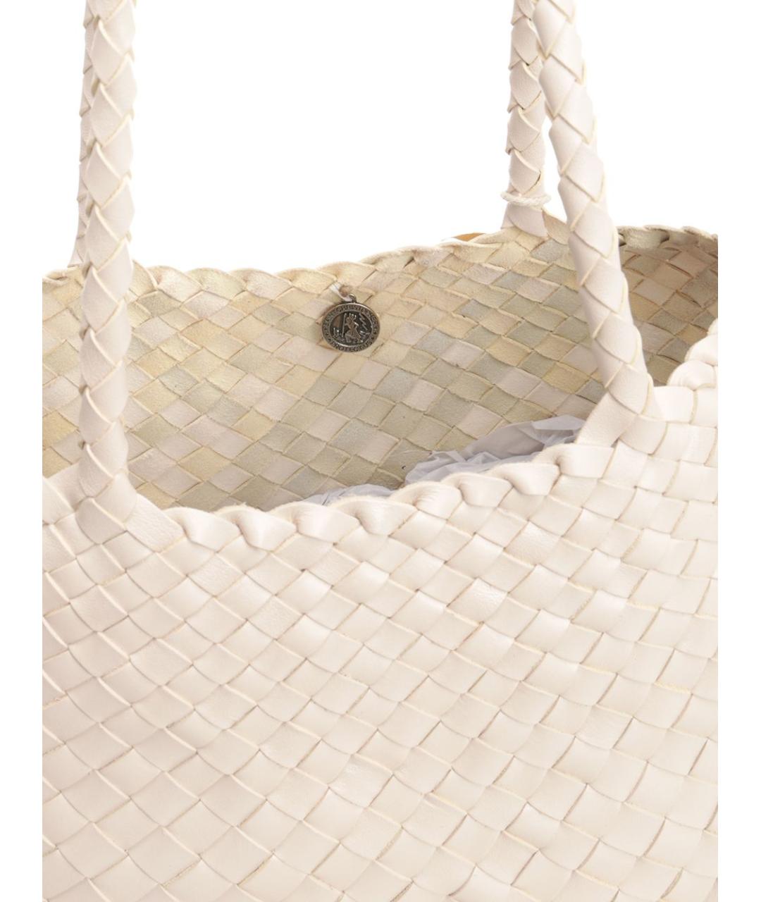 Dragon Diffusion Белая кожаная сумка тоут, фото 5