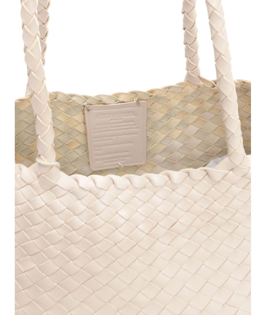 Dragon Diffusion Белая кожаная сумка тоут, фото 4