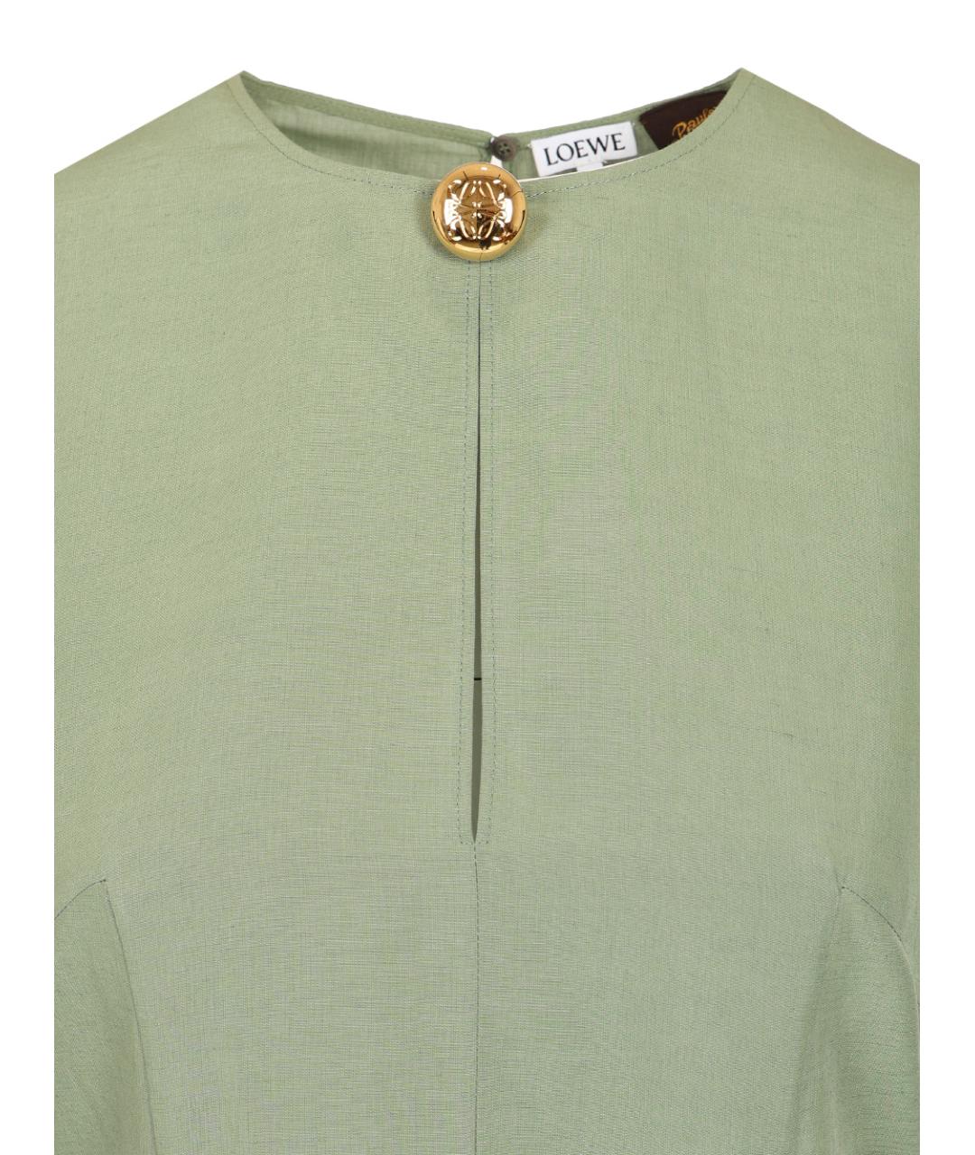 LOEWE Зеленые вискозное повседневное платье, фото 4