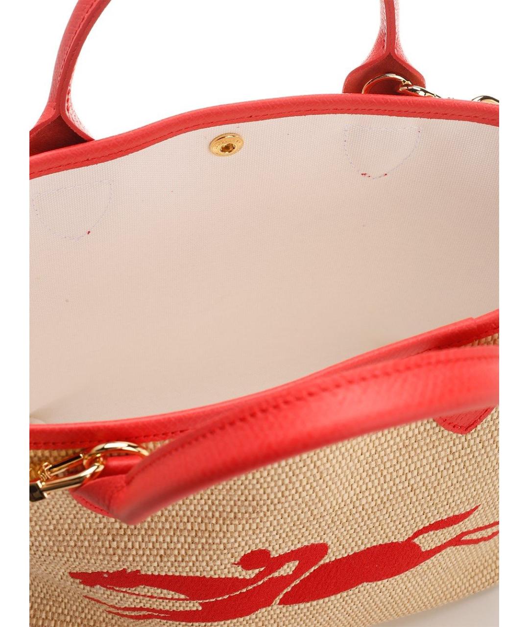 LONGCHAMP Бежевая пелетеная сумка тоут, фото 4