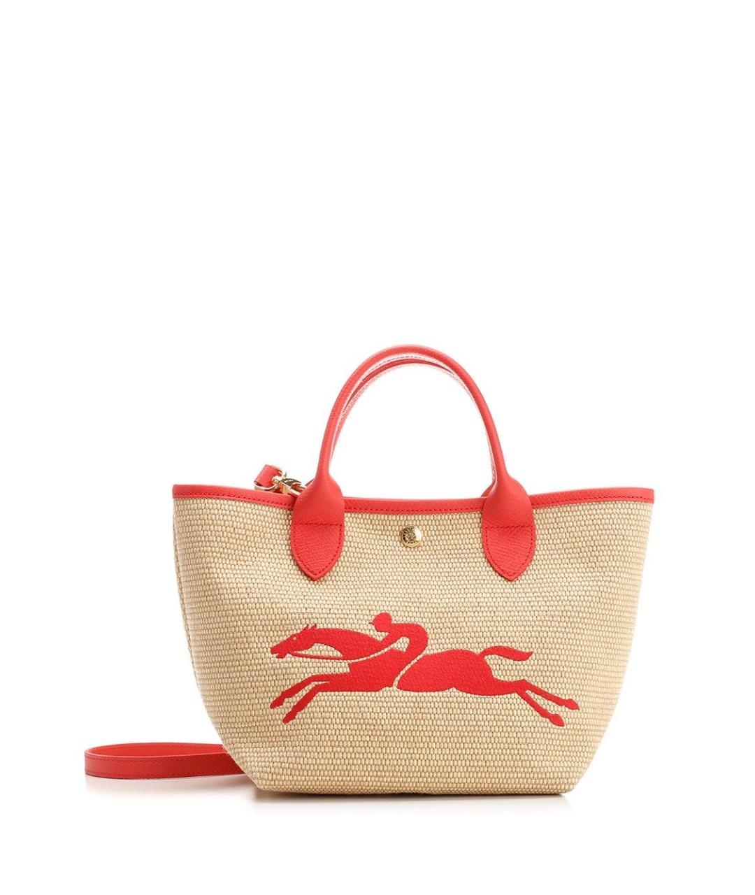 LONGCHAMP Бежевая пелетеная сумка тоут, фото 1