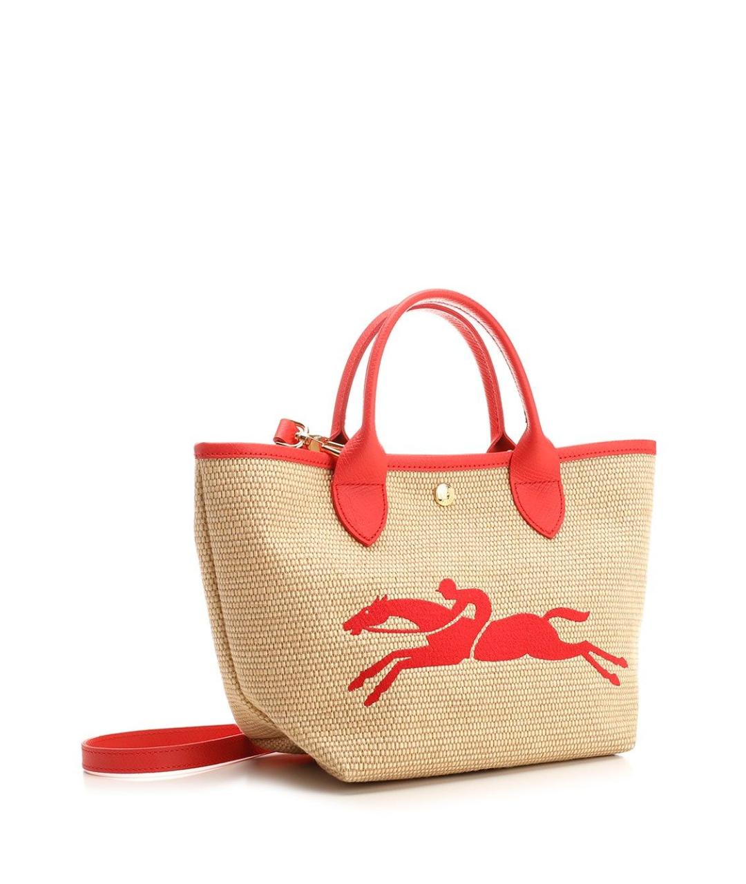 LONGCHAMP Бежевая пелетеная сумка тоут, фото 2