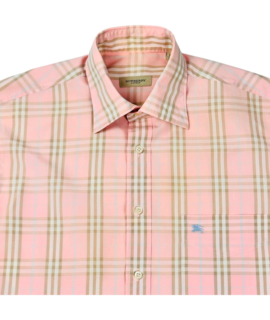 BURBERRY Розовая хлопковая кэжуал рубашка, фото 2