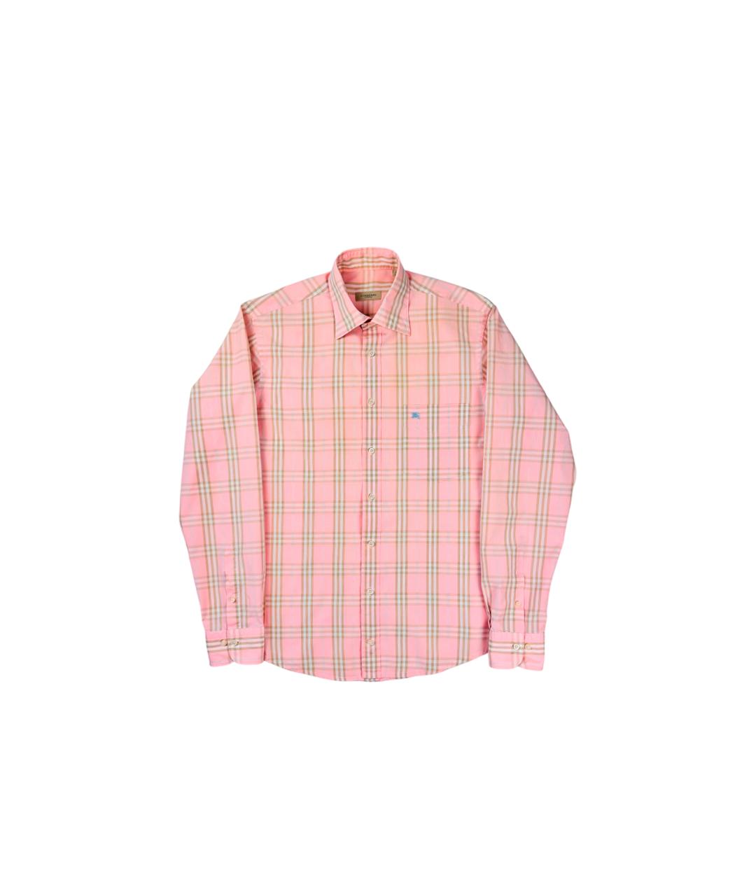 BURBERRY Розовая хлопковая кэжуал рубашка, фото 5