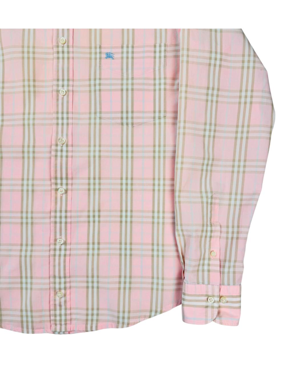 BURBERRY Розовая хлопковая кэжуал рубашка, фото 4