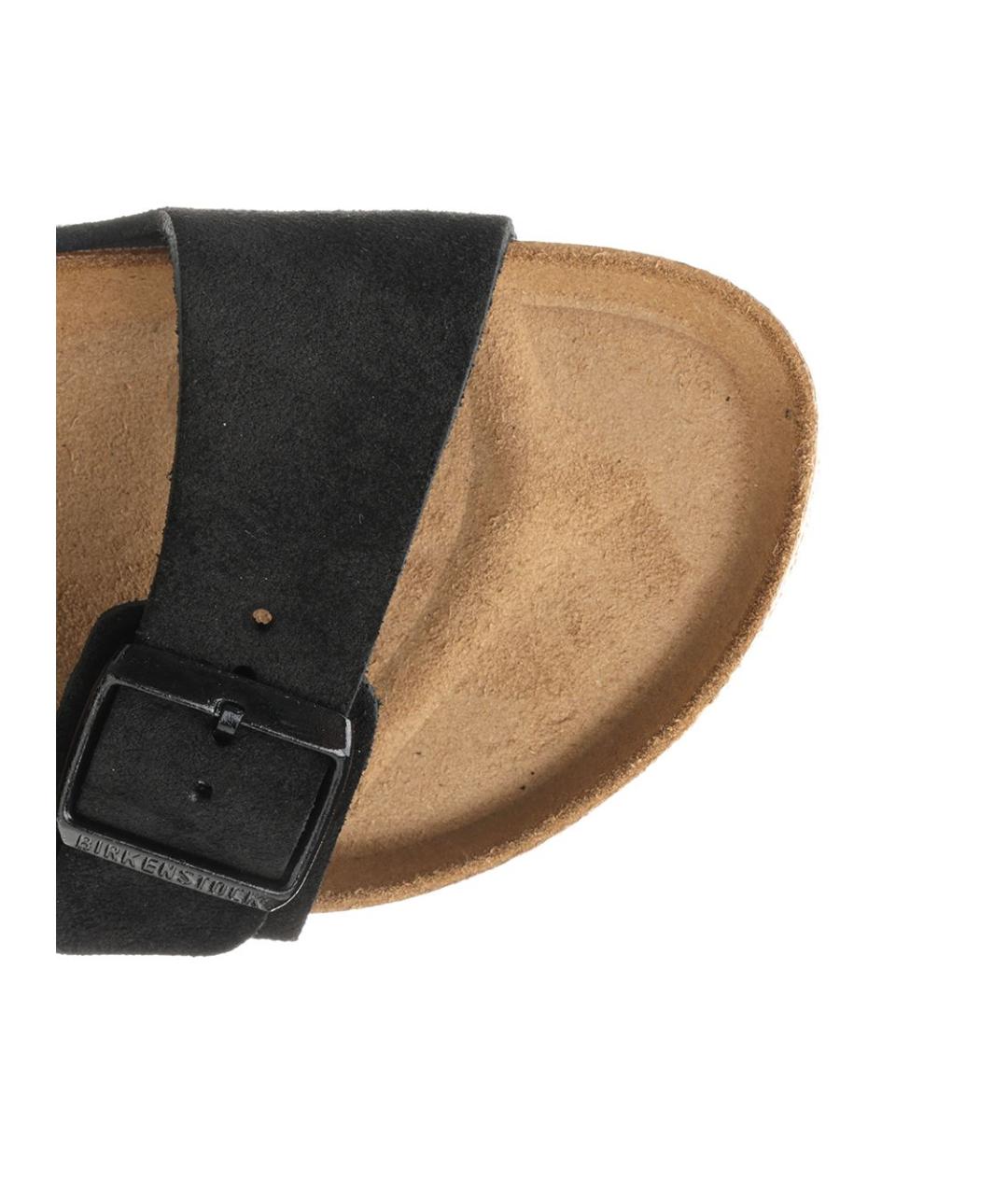 BIRKENSTOCK Черные замшевые шлепанцы, фото 4