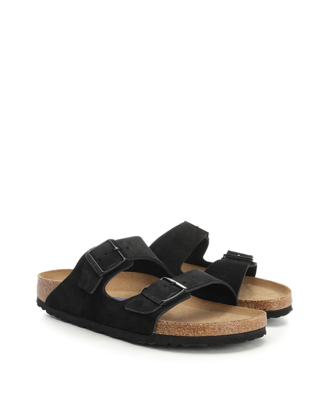 BIRKENSTOCK Черные замшевые шлепанцы, фото 2