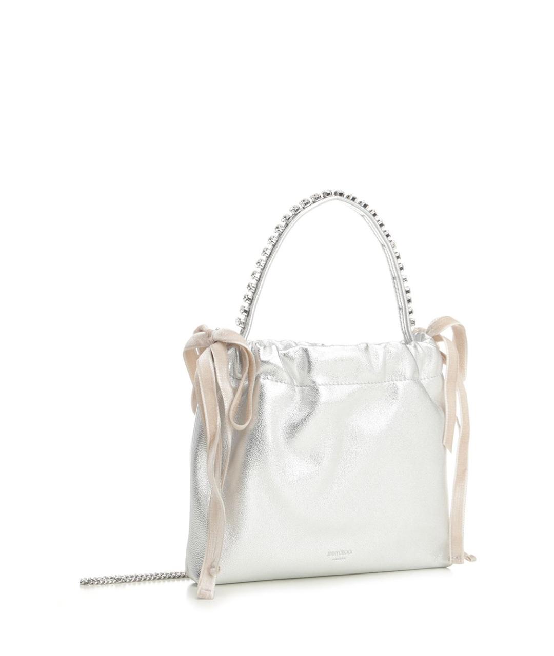 JIMMY CHOO Серебряная кожаная сумка через плечо, фото 2