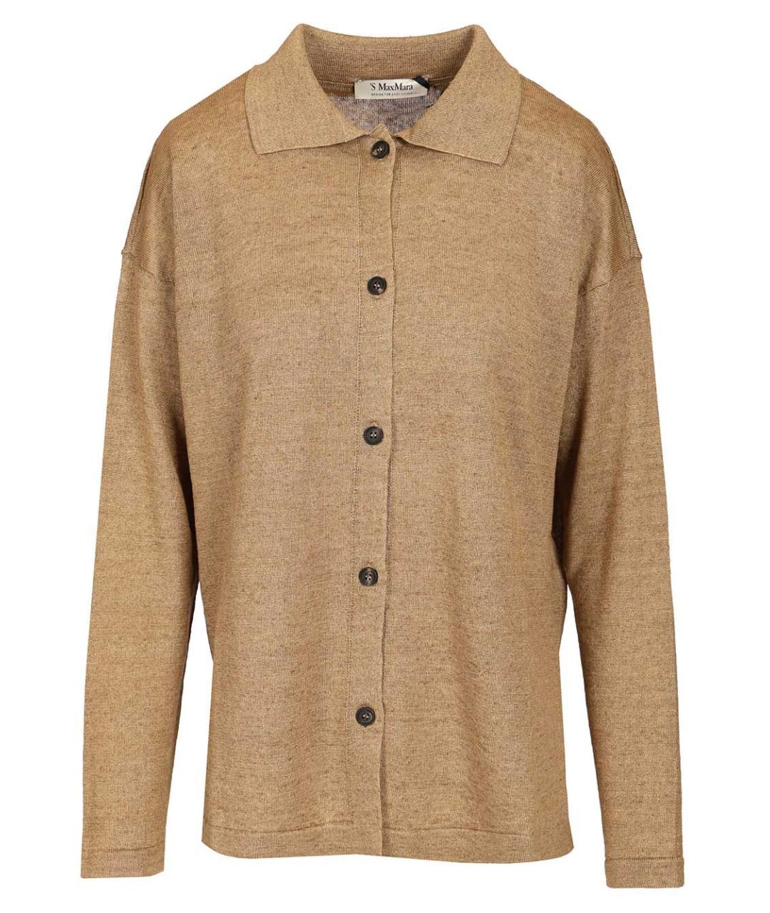 'S MAX MARA Бежевый льняной кардиган, фото 1