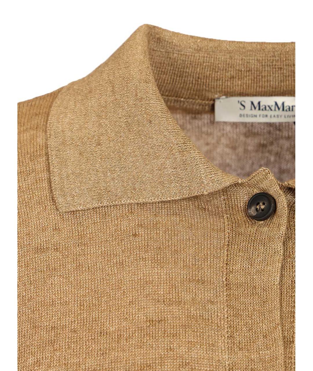 'S MAX MARA Бежевый льняной кардиган, фото 4