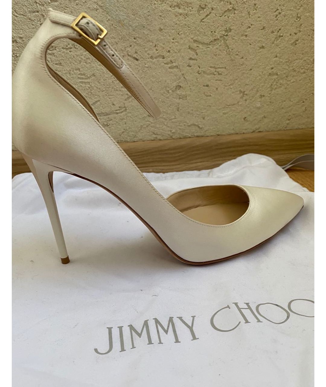 JIMMY CHOO Белые текстильные туфли, фото 8