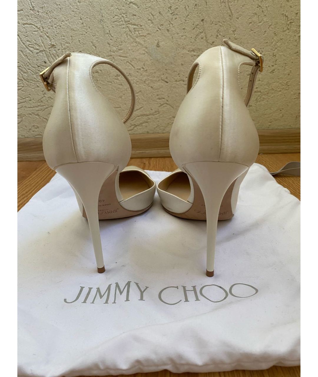 JIMMY CHOO Белые текстильные туфли, фото 4