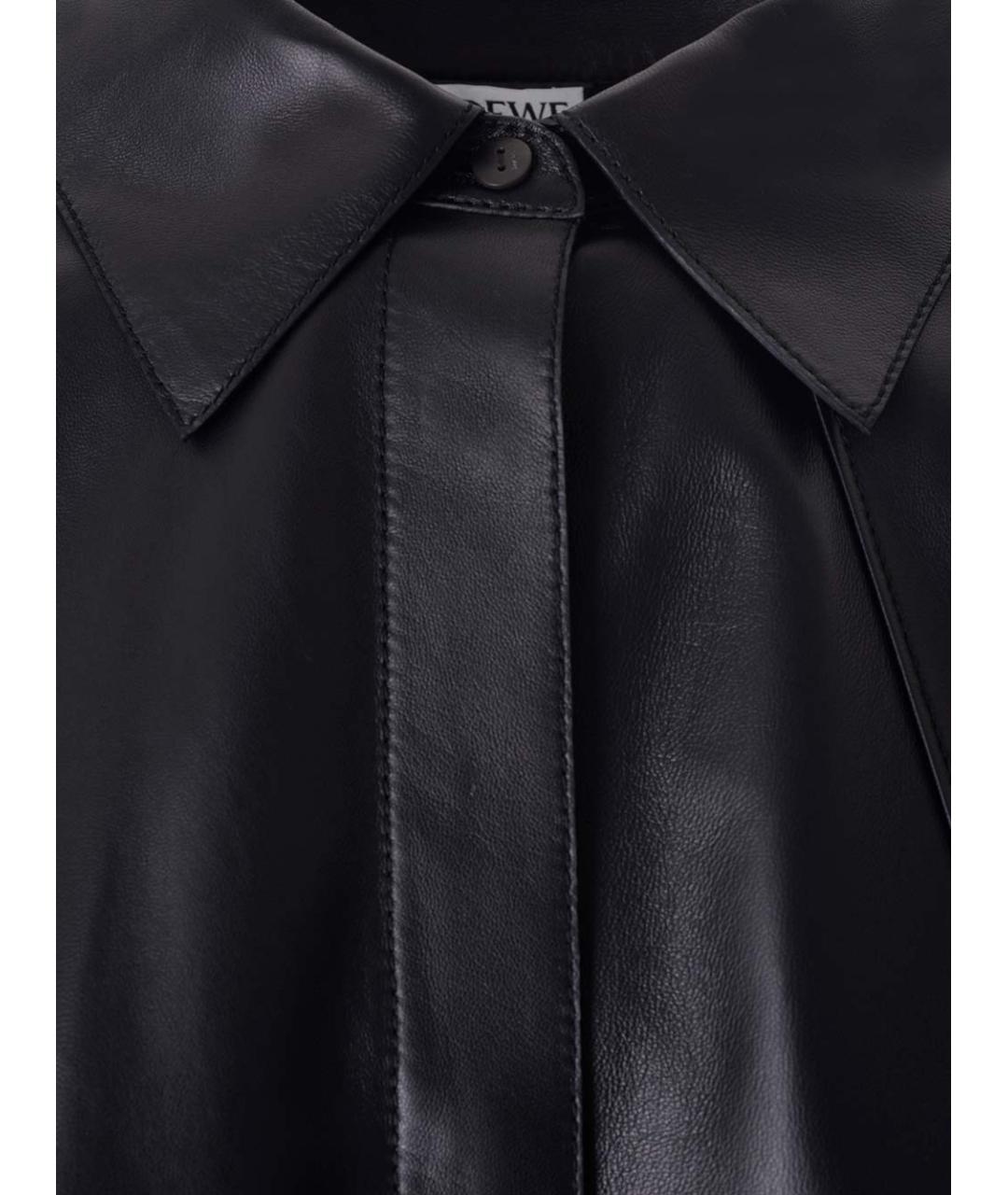LOEWE Черная кожаная рубашка, фото 3