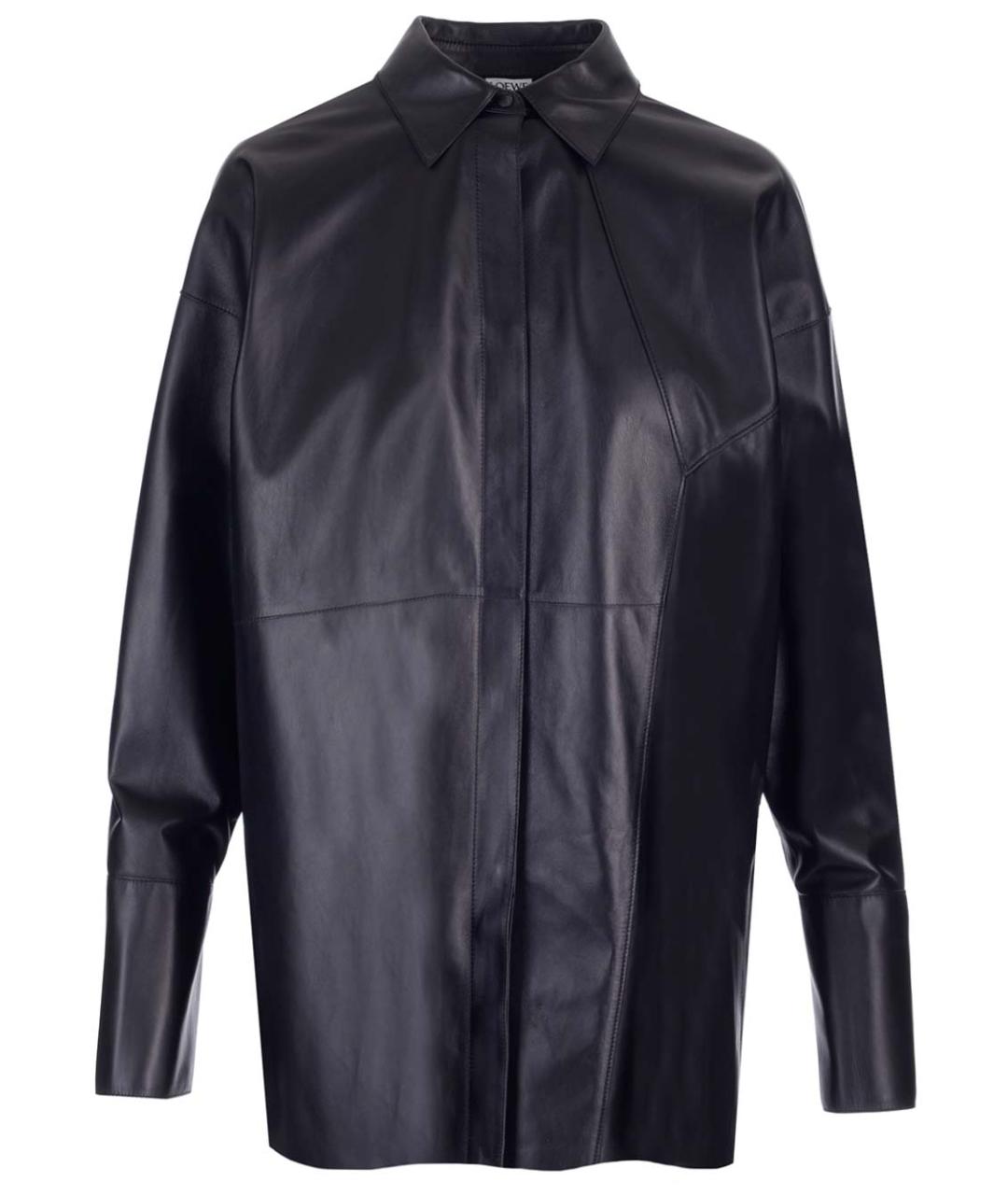 LOEWE Черная кожаная рубашка, фото 1