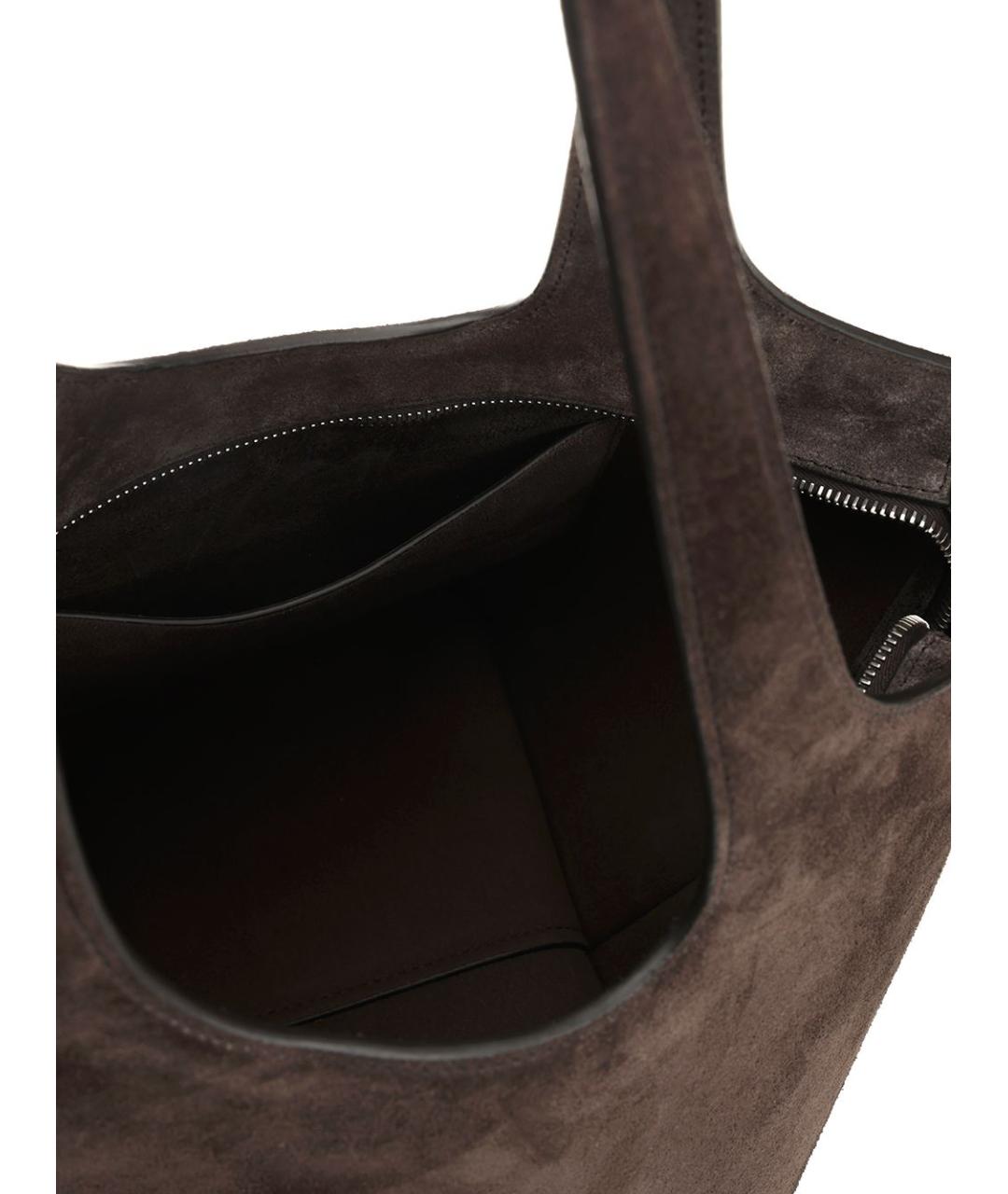 THE ATTICO Коричневая замшевая сумка тоут, фото 4