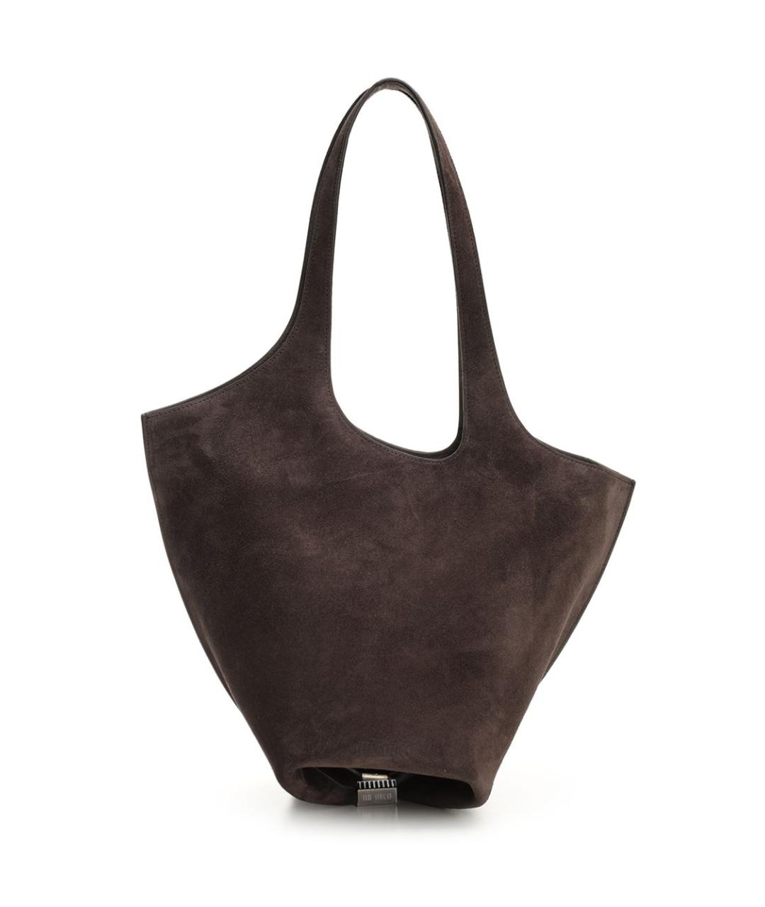 THE ATTICO Коричневая замшевая сумка тоут, фото 1