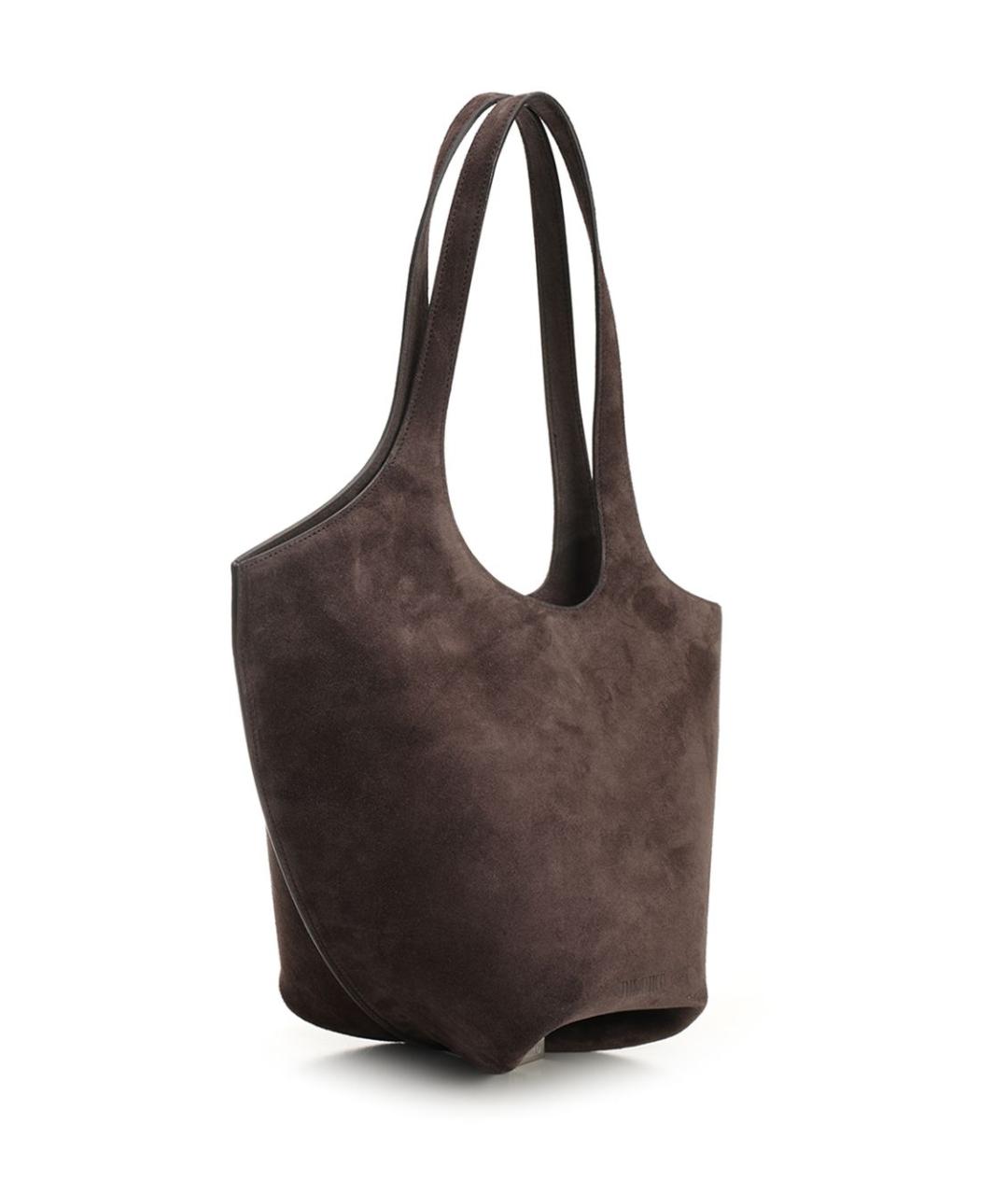THE ATTICO Коричневая замшевая сумка тоут, фото 2