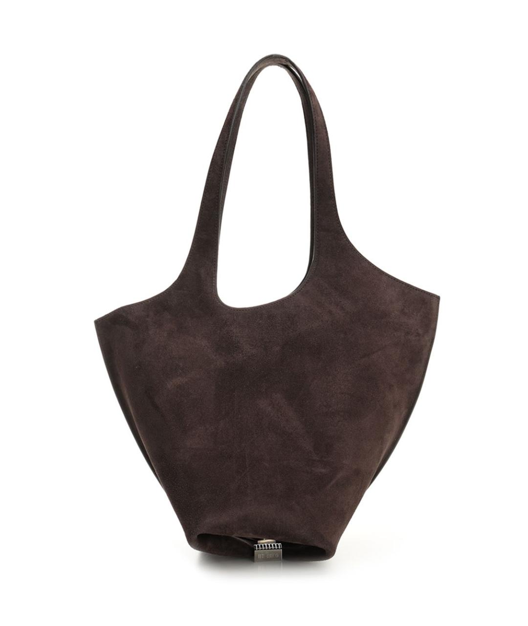 THE ATTICO Коричневая замшевая сумка тоут, фото 3