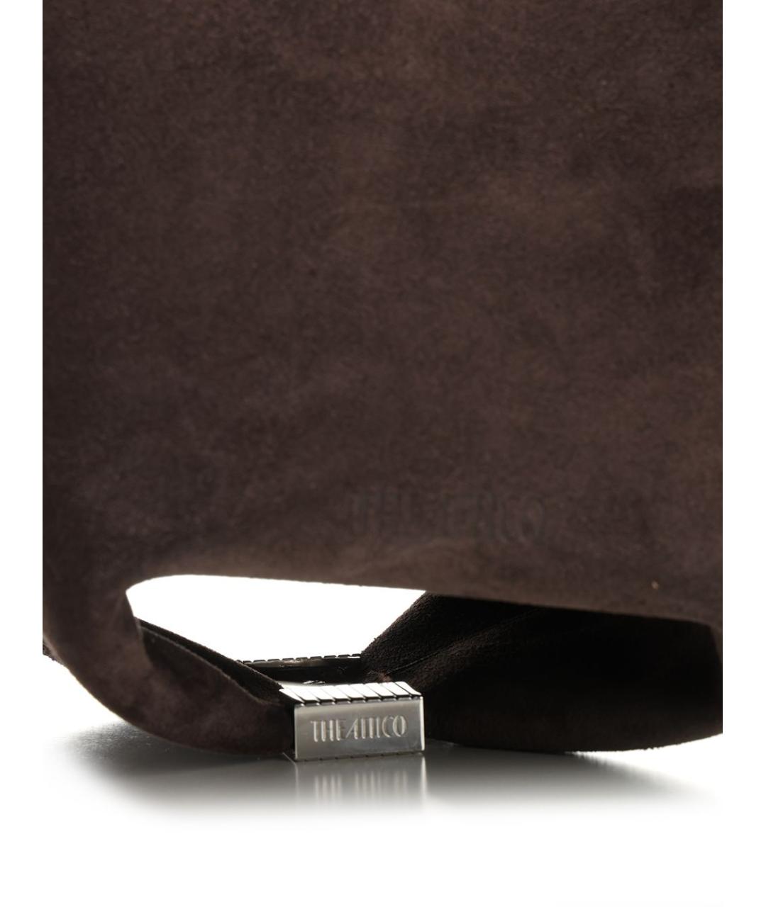 THE ATTICO Коричневая замшевая сумка тоут, фото 5