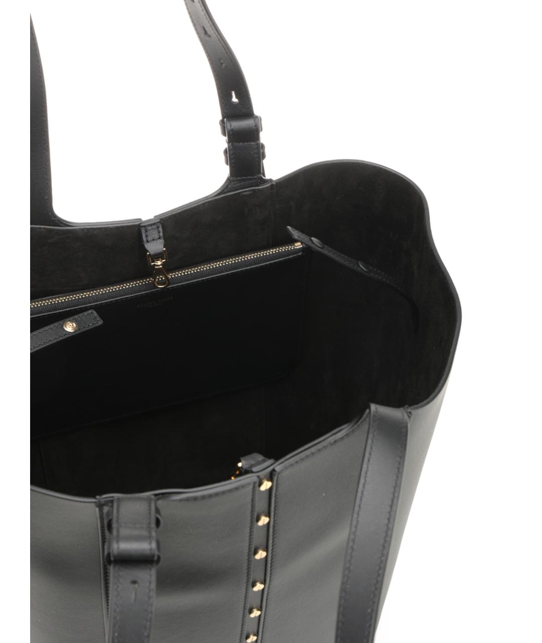 GOLDEN GOOSE DELUXE BRAND Черная кожаная сумка тоут, фото 4