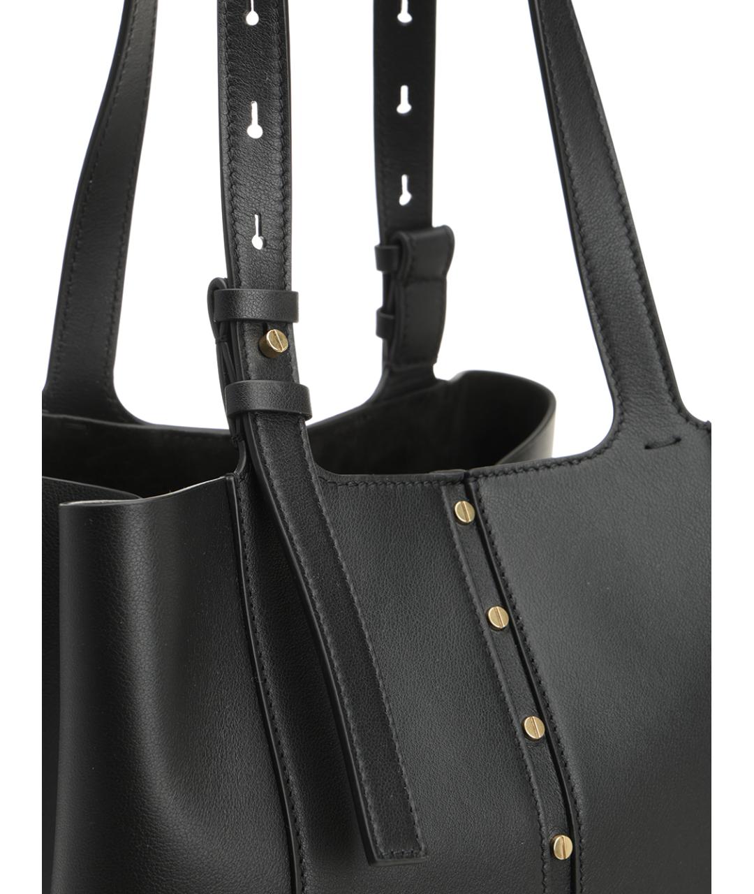 GOLDEN GOOSE DELUXE BRAND Черная кожаная сумка тоут, фото 5