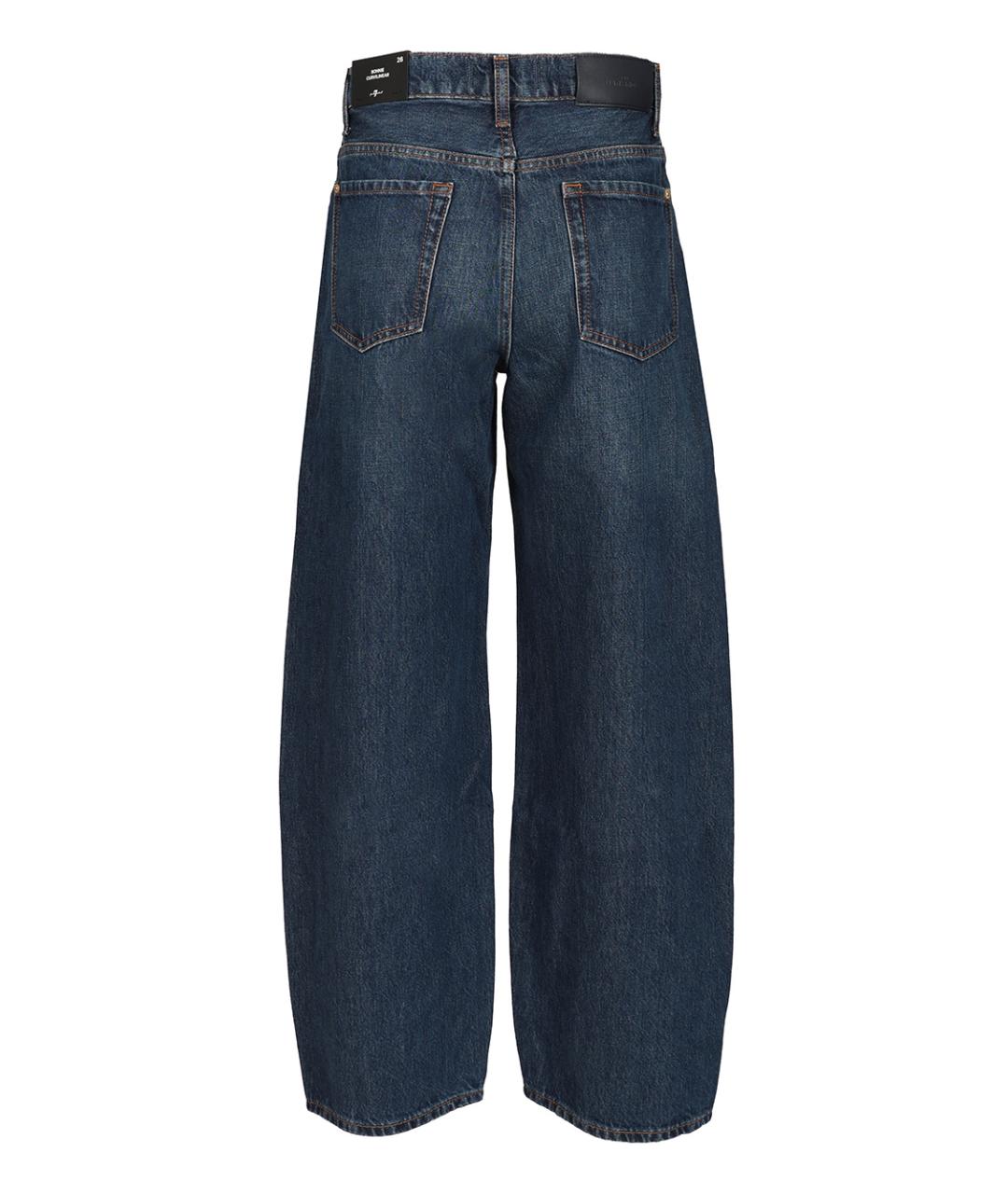 7 FOR ALL MANKIND Темно-синие хлопковые джинсы клеш, фото 2