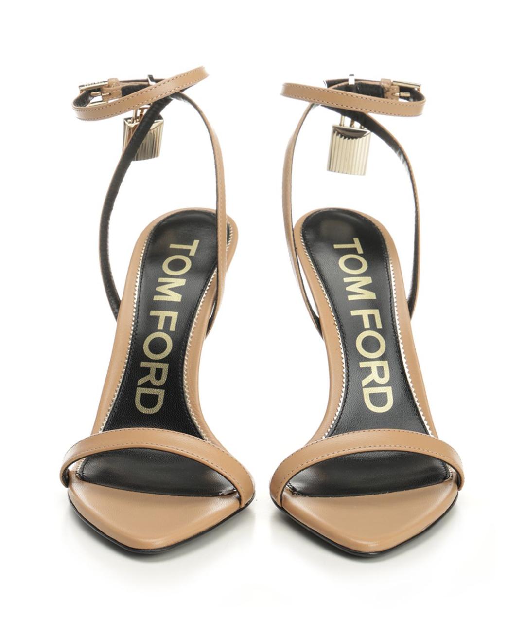 TOM FORD Коричневые кожаные босоножки, фото 5