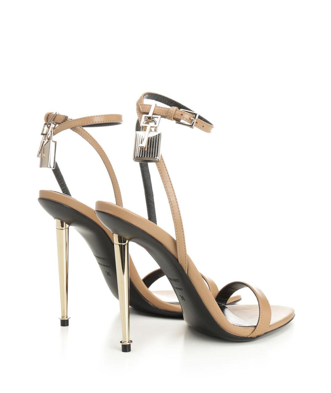 TOM FORD Коричневые кожаные босоножки, фото 3