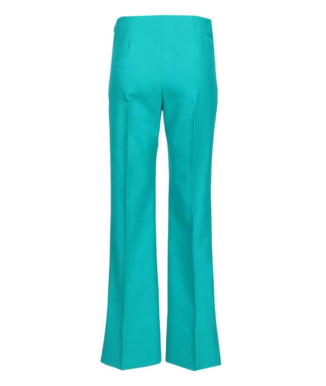 FENDI Голубые шерстяные прямые брюки, фото 2