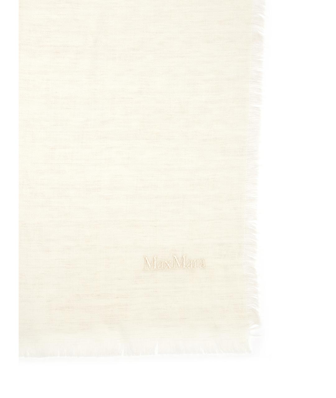 MAX MARA Белый шерстяной шарф, фото 2