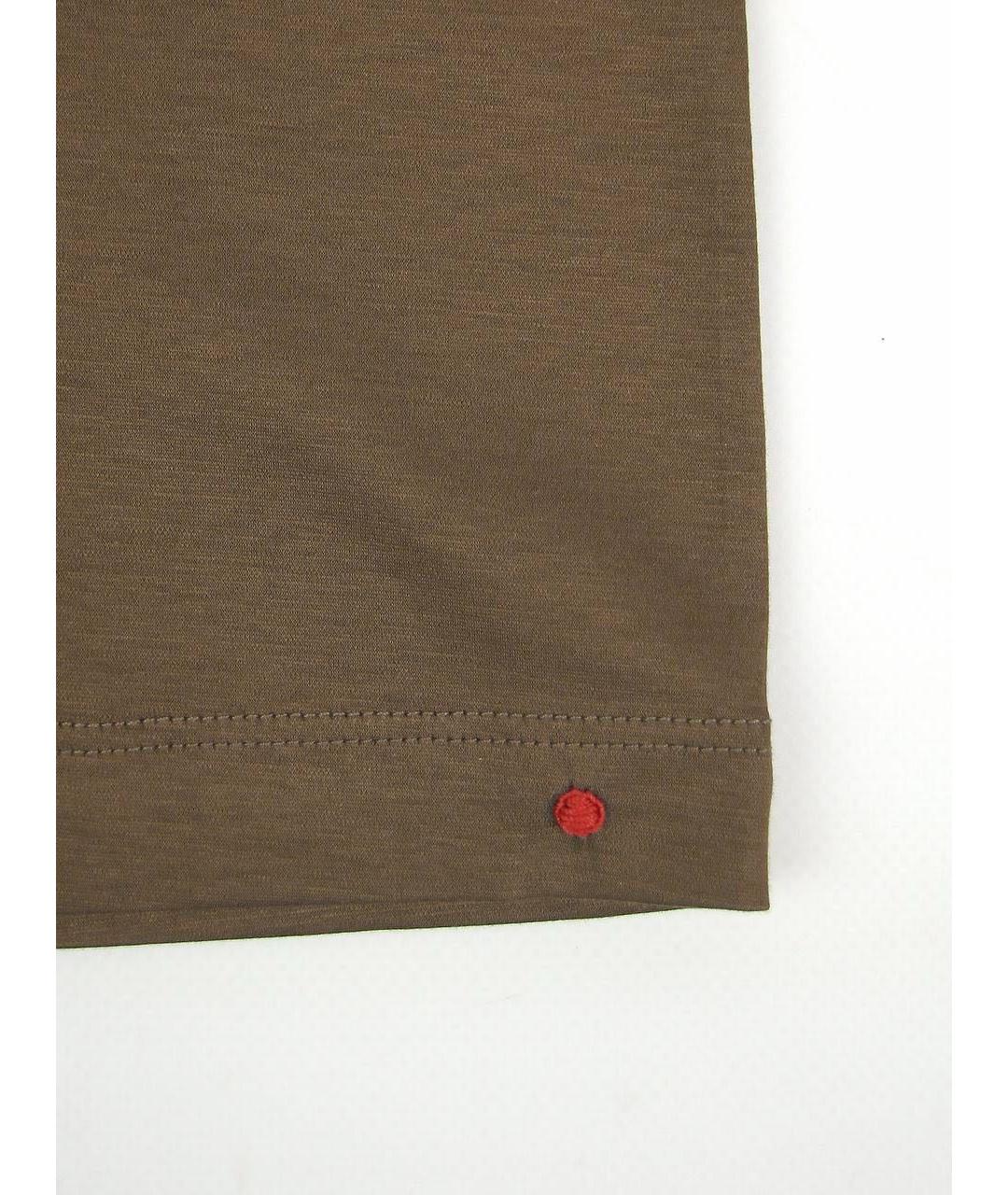 KITON Коричневая хлопковая футболка, фото 6