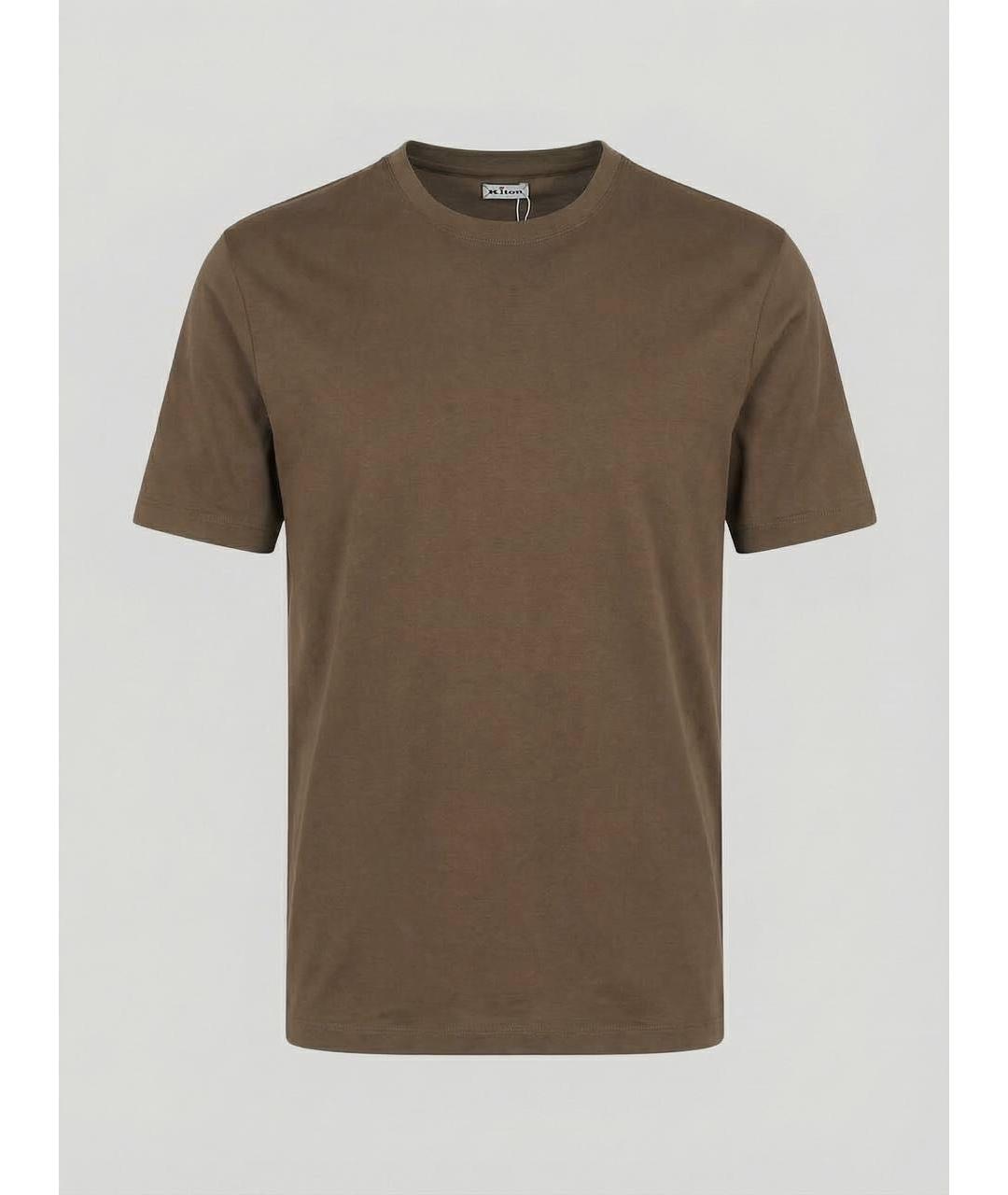 KITON Коричневая хлопковая футболка, фото 8